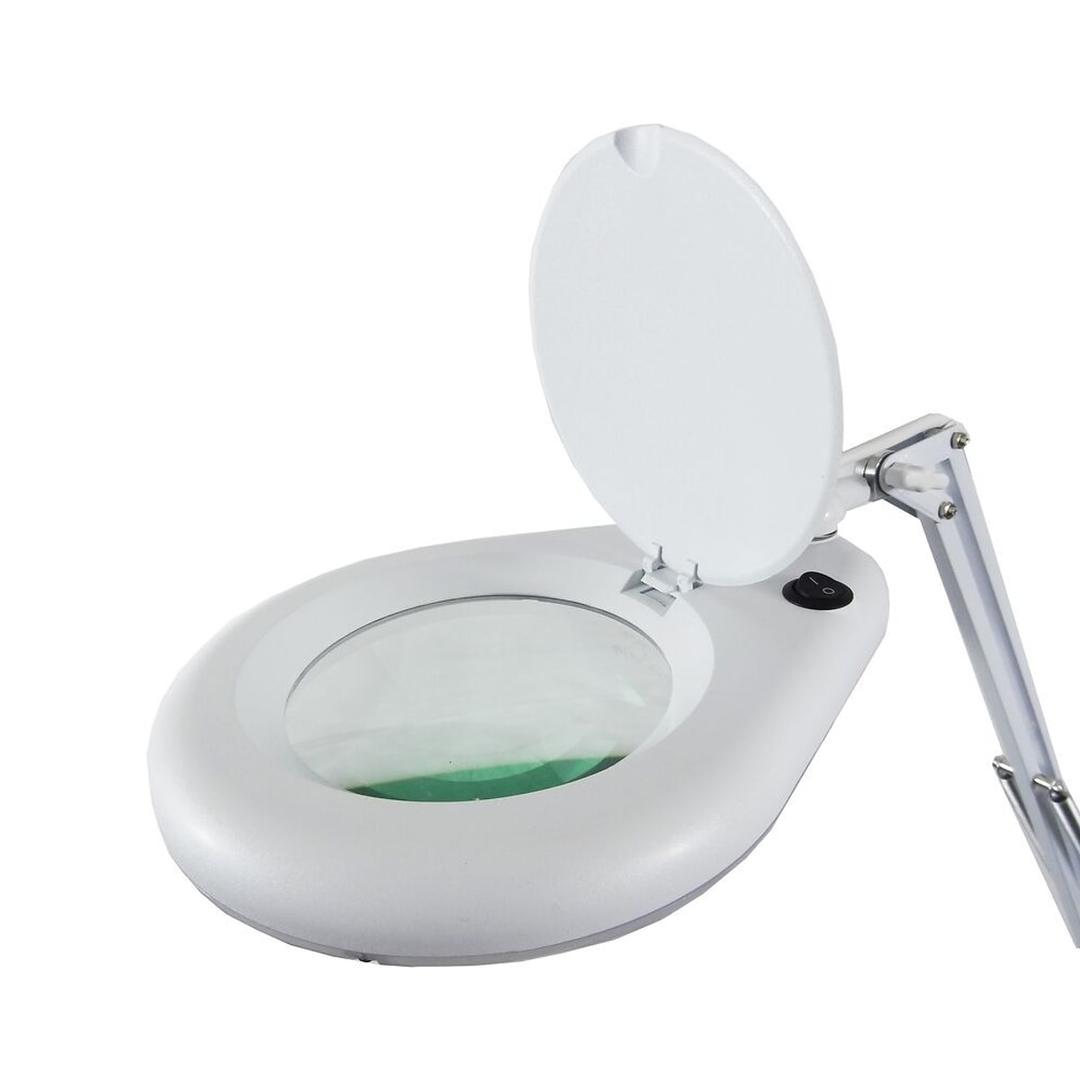 Lampe loupe LED à pince, 3 dioptries ZOOM UNILUX - Lampe loupe LED à pince UNILUX ZOOM blanc, loupe, détail
