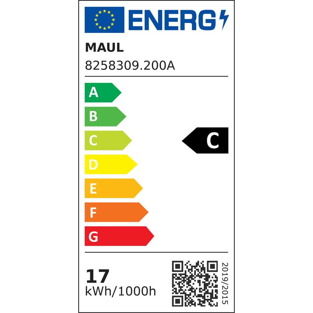 Lampadaire LED à pince, direct et indirect javal à pince noir MAUL - Étiquette énergie des modules LED 3280 lm, classe C, Lampadaire LED à pince MAULjaval noir