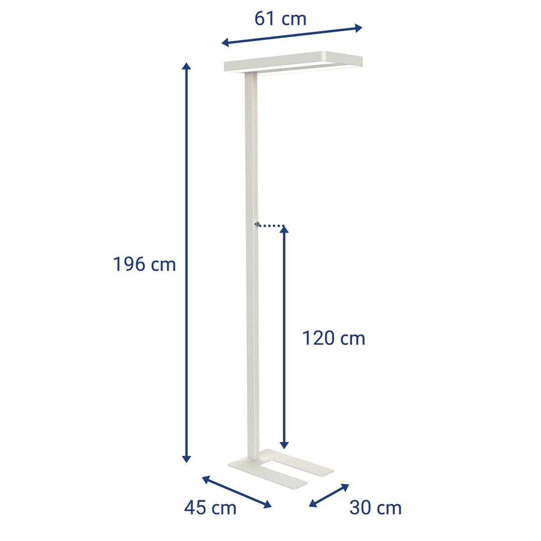 Lampadaire LED, direct et indirect javal blanc MAUL - Lampadaire LED MAULjaval blanc, dimensions