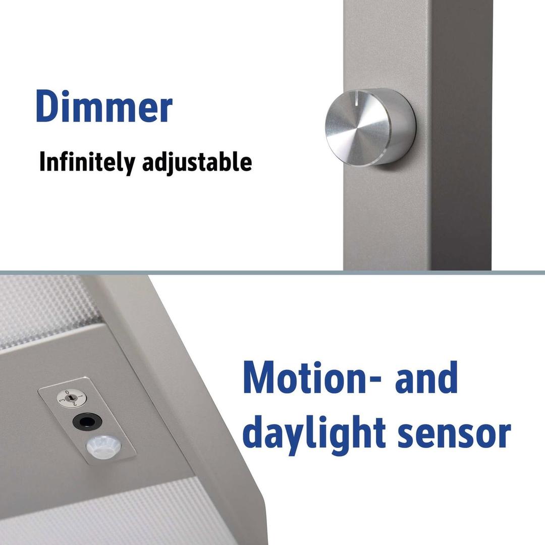 Lampadaire LED à pince, détecteur de présence juvis sensor à pince argent MAUL - Lampadaire LED à pince MAULjuvis sensor argent, dimensions
