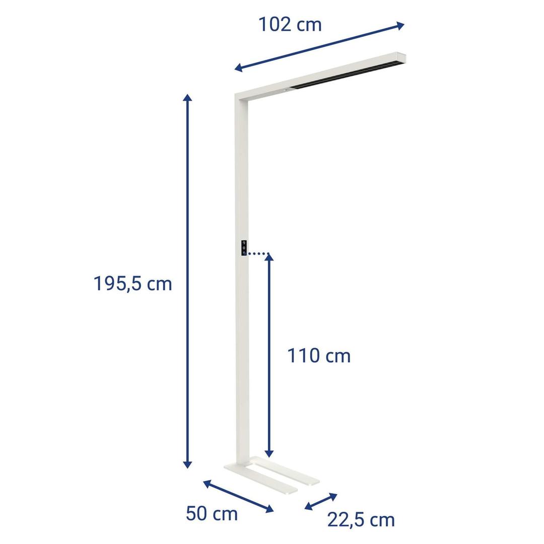 Lampadaire LED, température réglable sirius blanc MAUL - Lampadaire LED MAULsirius blanc, dimensions