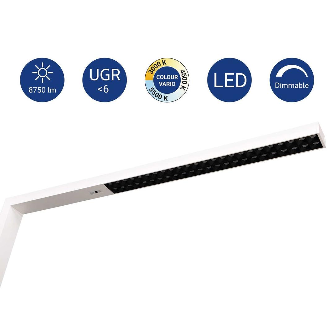 Lampadaire LED, température réglable sirius blanc MAUL - Lampadaire LED MAULsirius blanc, dimensions