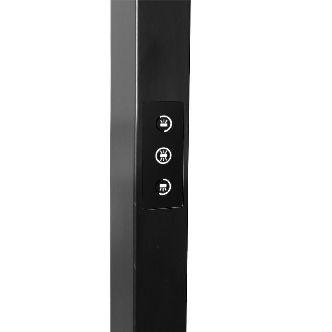 Lampadaire LED, détecteur de présence ATLAS UNILUX - Lampadaire LED UNILUX ATLAS noir, panneau tactile sur le mât, détail