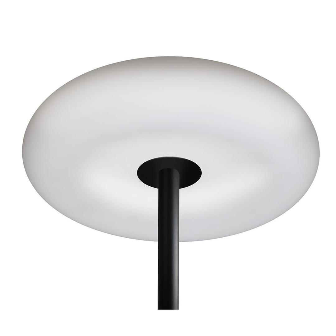 Lampadaire LED, tête en forme de nuage COCOON UNILUX - Lampadaire LED UNILUX COCOON noir, tête allumée, vue de dessous