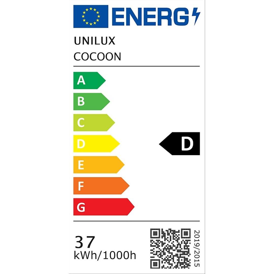 Lampadaire LED, tête en forme de nuage COCOON UNILUX - Lampadaire LED UNILUX COCOON noir, étiquette énergie