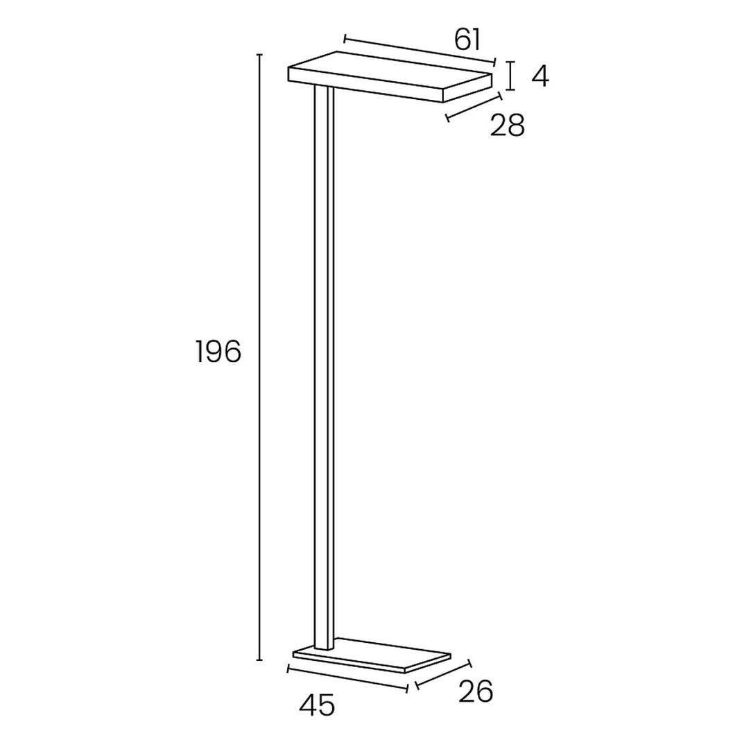 Lampadaire LED, 40 % direct et 60 % indirect LIXUS UNILUX - Lampadaire LED UNILUX LIXUS gris métal, dimensions