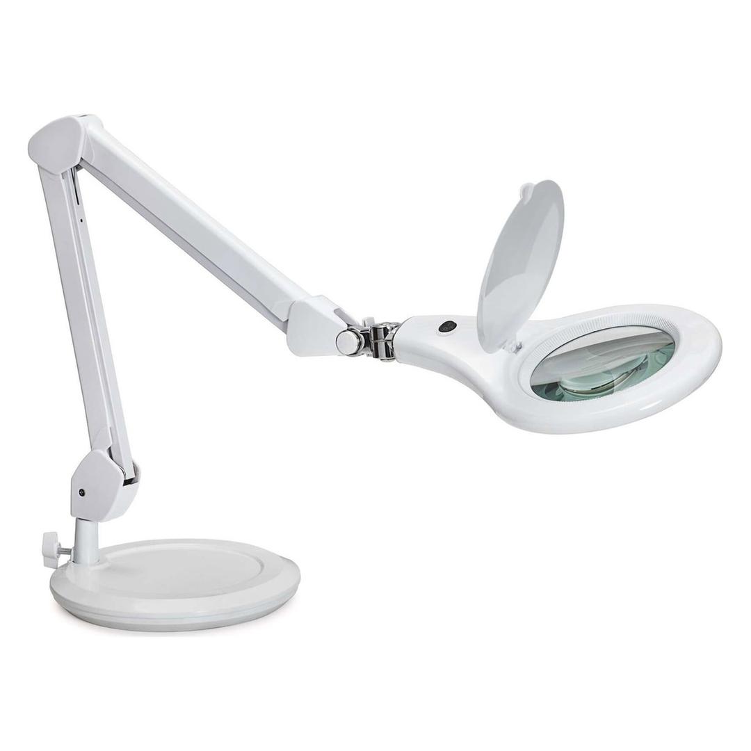 Lampe loupe LED sur pied, 3 dioptries makro sur pied blanc MAUL - Lampe loupe LED sur pied MAULmakro blanc, détail