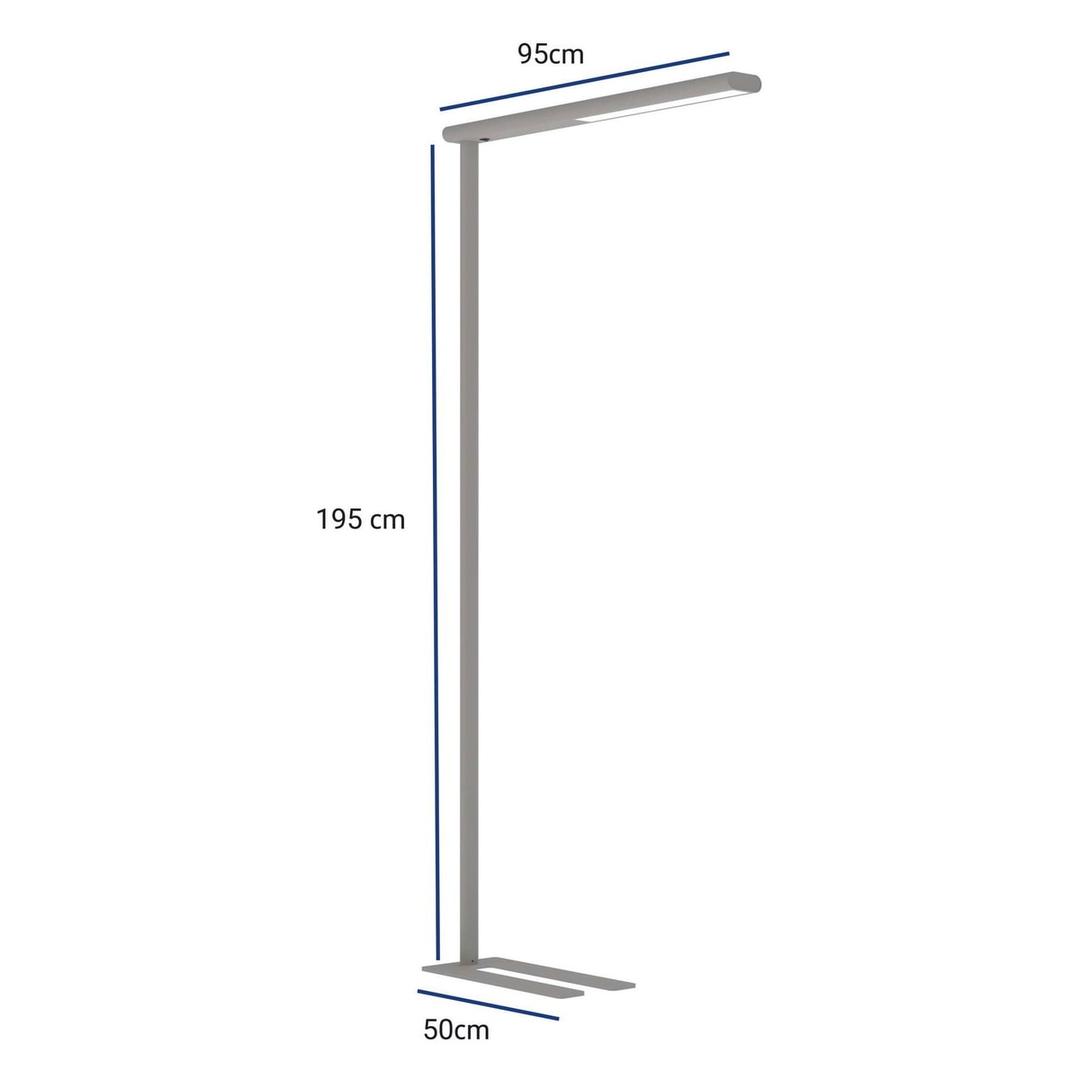 Lampadaire LED, direct et indirect jet argent MAUL - Lampadaire LED MAULjet argent, dimensions