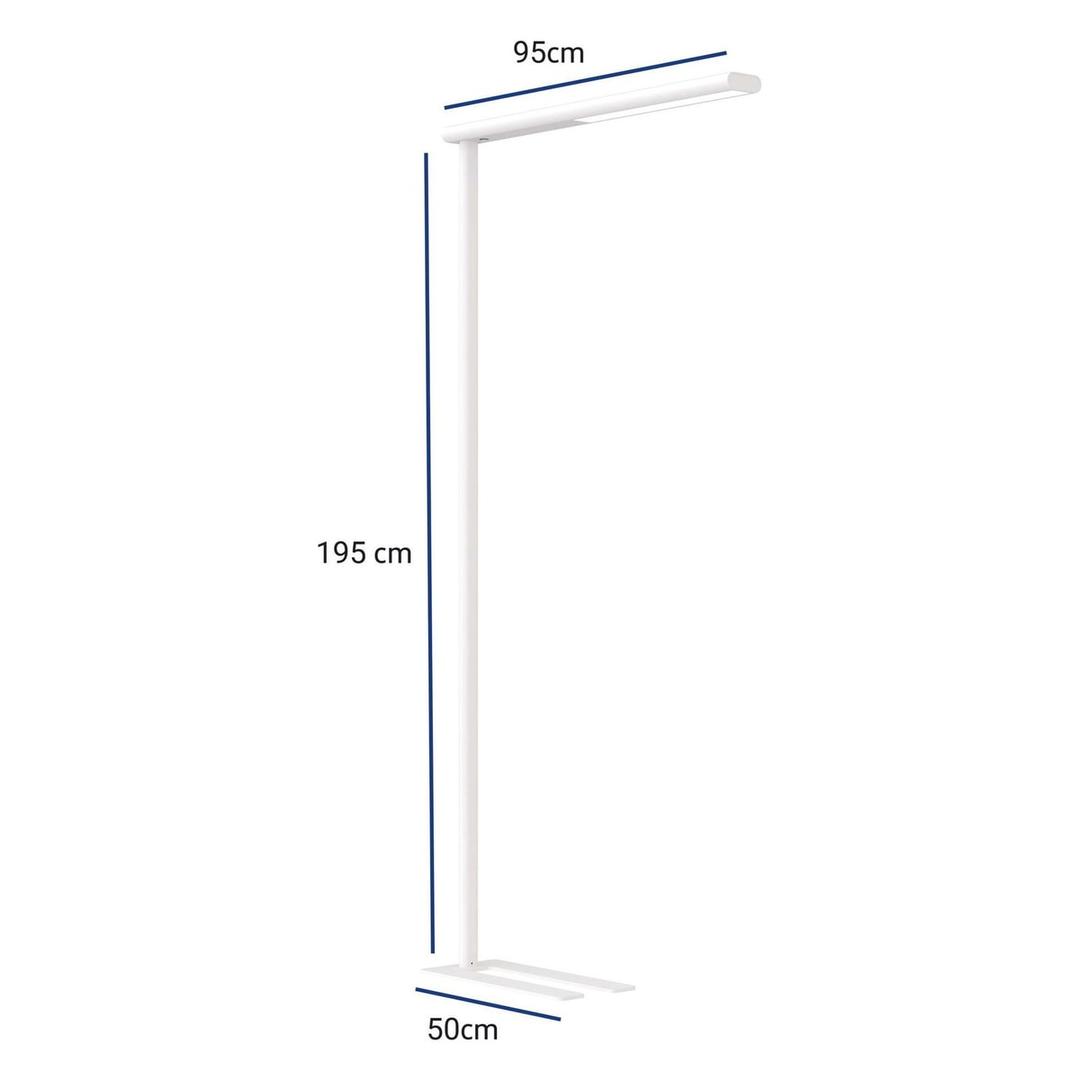 Lampadaire LED dimmable, direct et indirect jet dimmable blanc MAUL - Lampadaire LED dimmable MAULjet blanc, dimensions