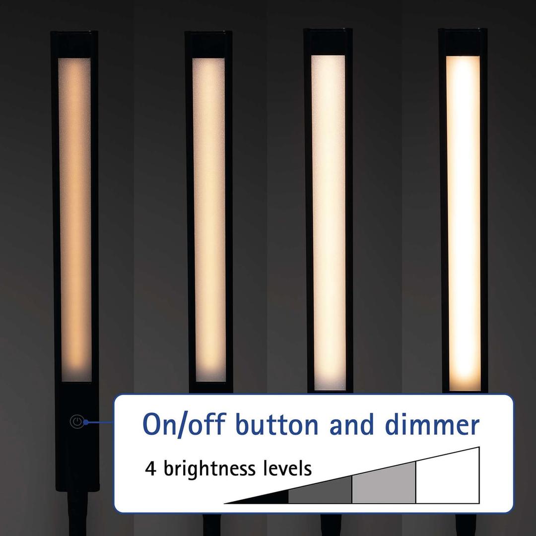 Lampe de bureau LED à pince, 4 niveaux pirro noir MAUL - Lampe de bureau LED à pince MAULpirro noir, dimensions