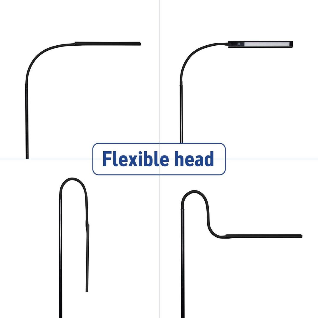 Lampadaire de lecture LED, 126 cm pirro lampadaire noir MAUL - Lampadaire de lecture LED MAULpirro noir, dimensions