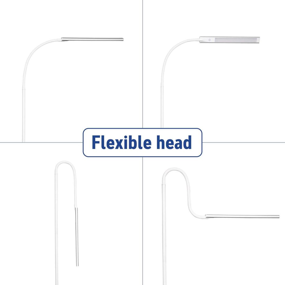 Lampadaire de lecture LED, 126 cm pirro lampadaire blanc MAUL - Lampadaire de lecture LED MAULpirro blanc, dimensions
