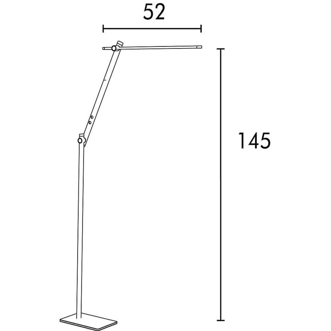 Lampadaire LED à bras pliants LUMILIGHT UNILUX - Lampadaire LED à bras pliants UNILUX LUMILIGHT noir, dimensions