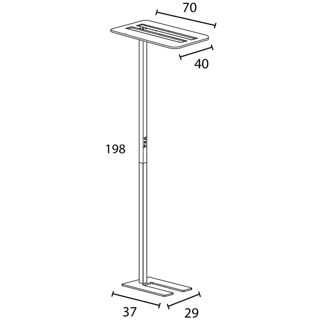 Lampadaire LED, panneau acoustique NEXUS UNILUX - Lampadaire LED UNILUX NEXUS blanc, dimensions