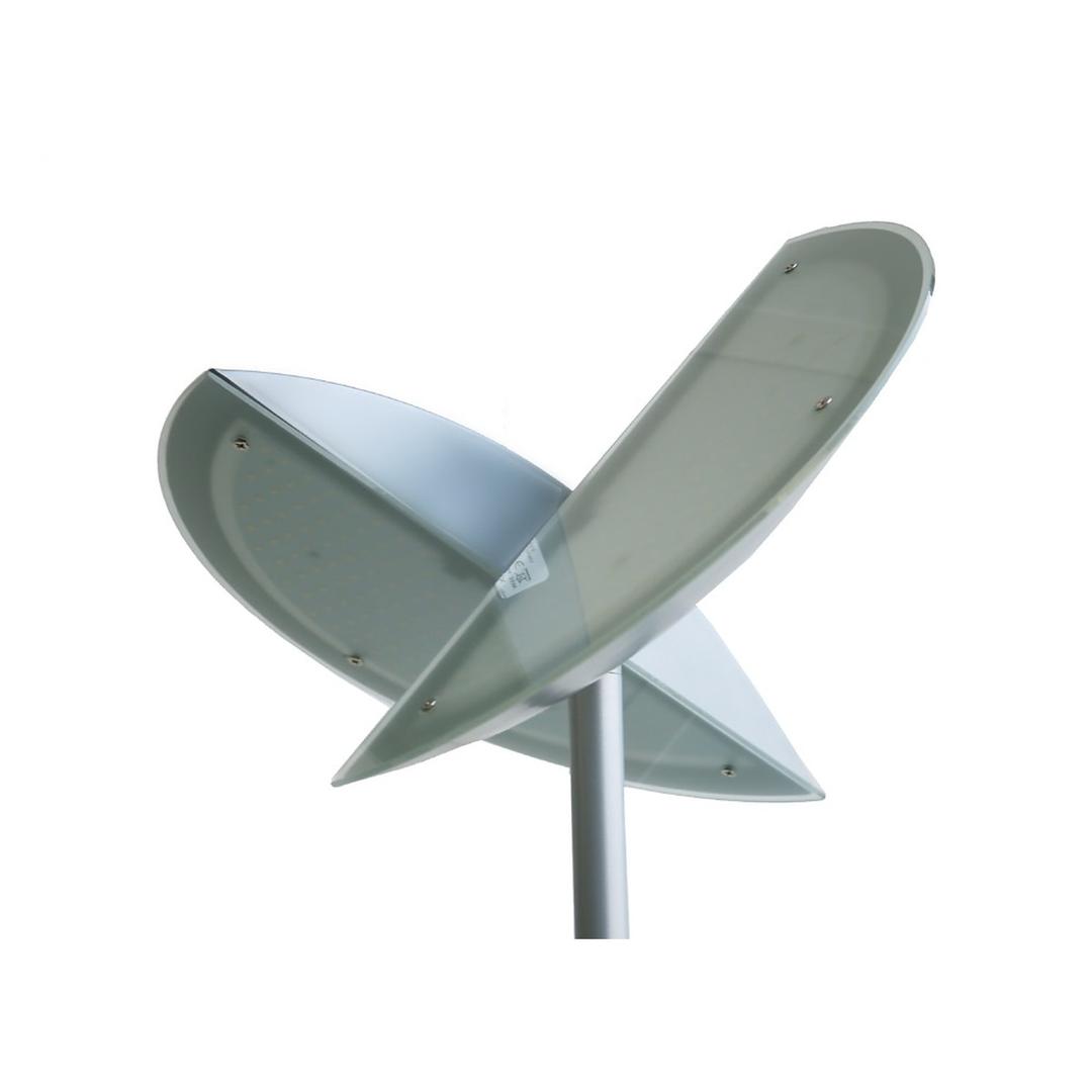 Lampadaire LED à éclairage indirect, demi-vasques orientables ZELUX UNILUX - Lampadaire LED à éclairage indirect UNILUX ZELUX gris métal, demi-vasques orientables, détail