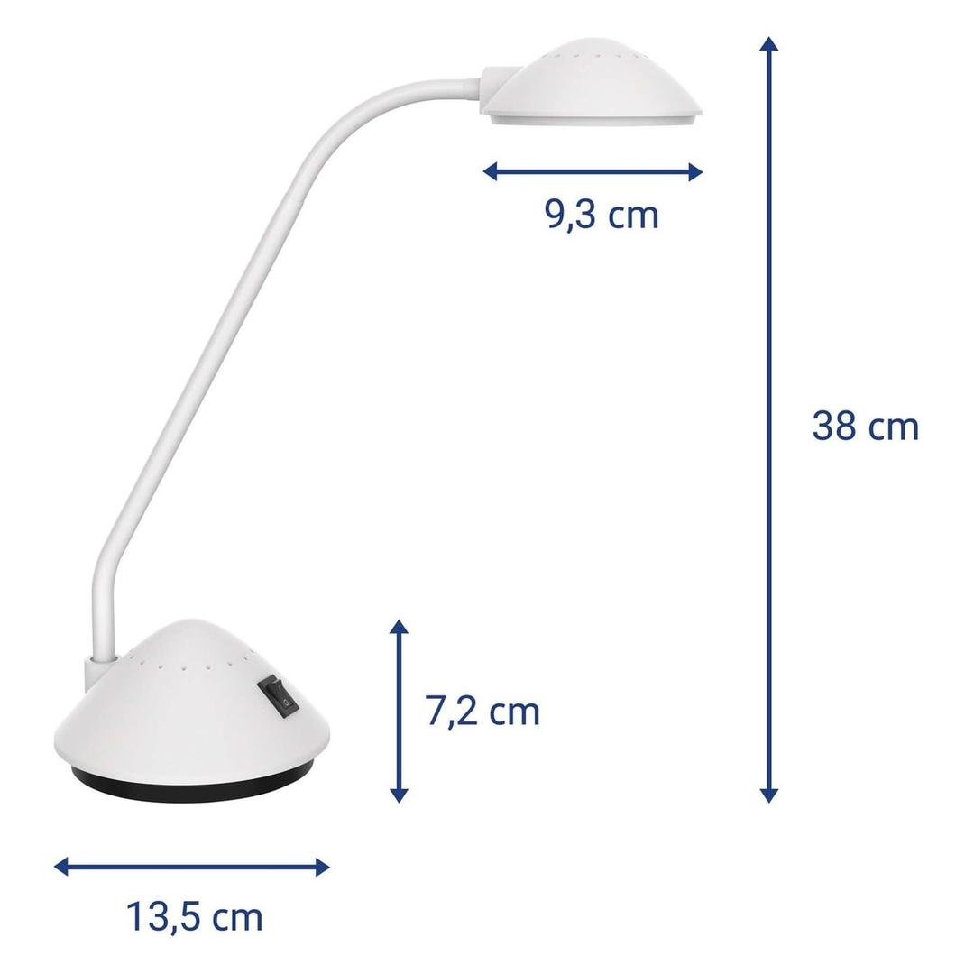 Lampe de bureau LED compacte, 3000 K arc blanc MAUL - Lampe de bureau LED MAULarc blanc, dimensions