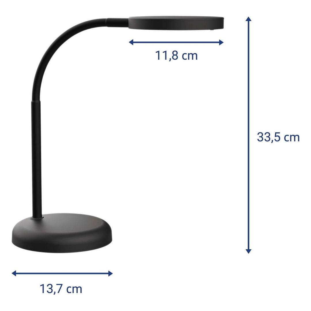 Lampe de bureau LED compacte, 3000 K joy noir MAUL - Lampe de bureau LED MAULjoy noir, dimensions