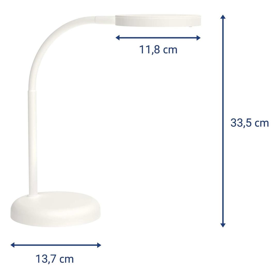 Lampe de bureau LED compacte, 3000 K joy blanc MAUL - Lampe de bureau LED MAULjoy blanc, dimensions