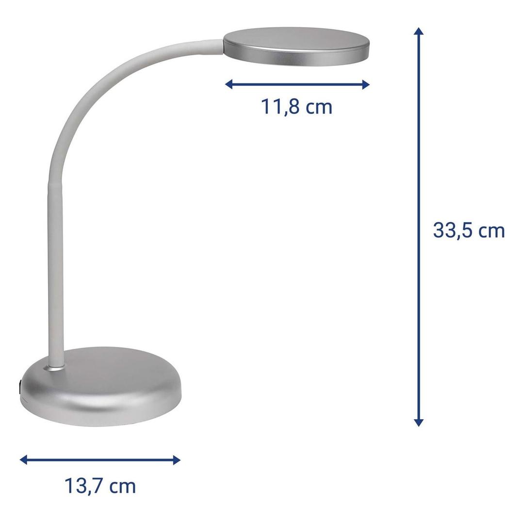 Lampe de bureau LED compacte, 3000 K joy argent MAUL - Lampe de bureau LED MAULjoy argent, dimensions