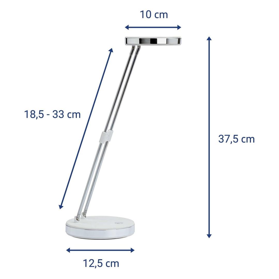 Lampe de bureau LED pliante, 6500 K puck blanc MAUL - Lampe de bureau LED pliante MAULpuck blanc, dimensions