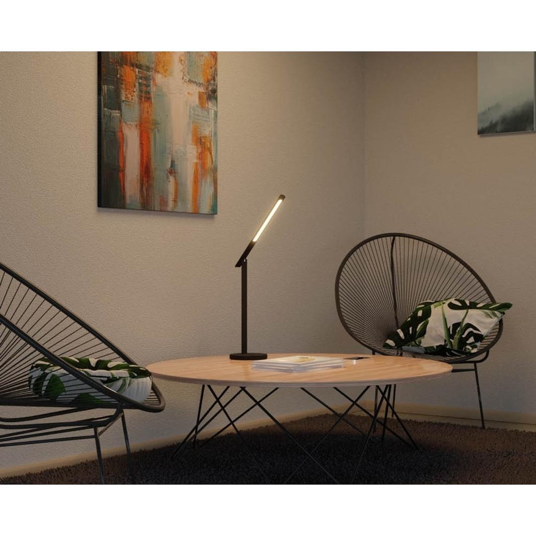 Lampe de bureau LED, tête inclinable Halo noir HANSA - Lampe de bureau Hansa Halo noir, sur une table basse