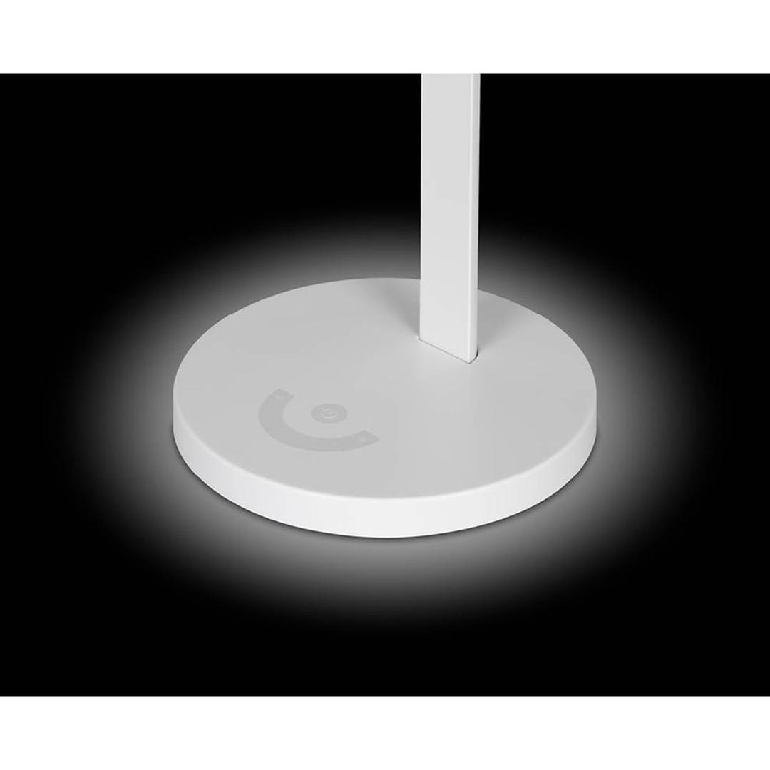 Lampe de bureau LED, tête inclinable Halo blanc HANSA - Lampe de bureau Hansa Halo blanc, pied et touches tactiles