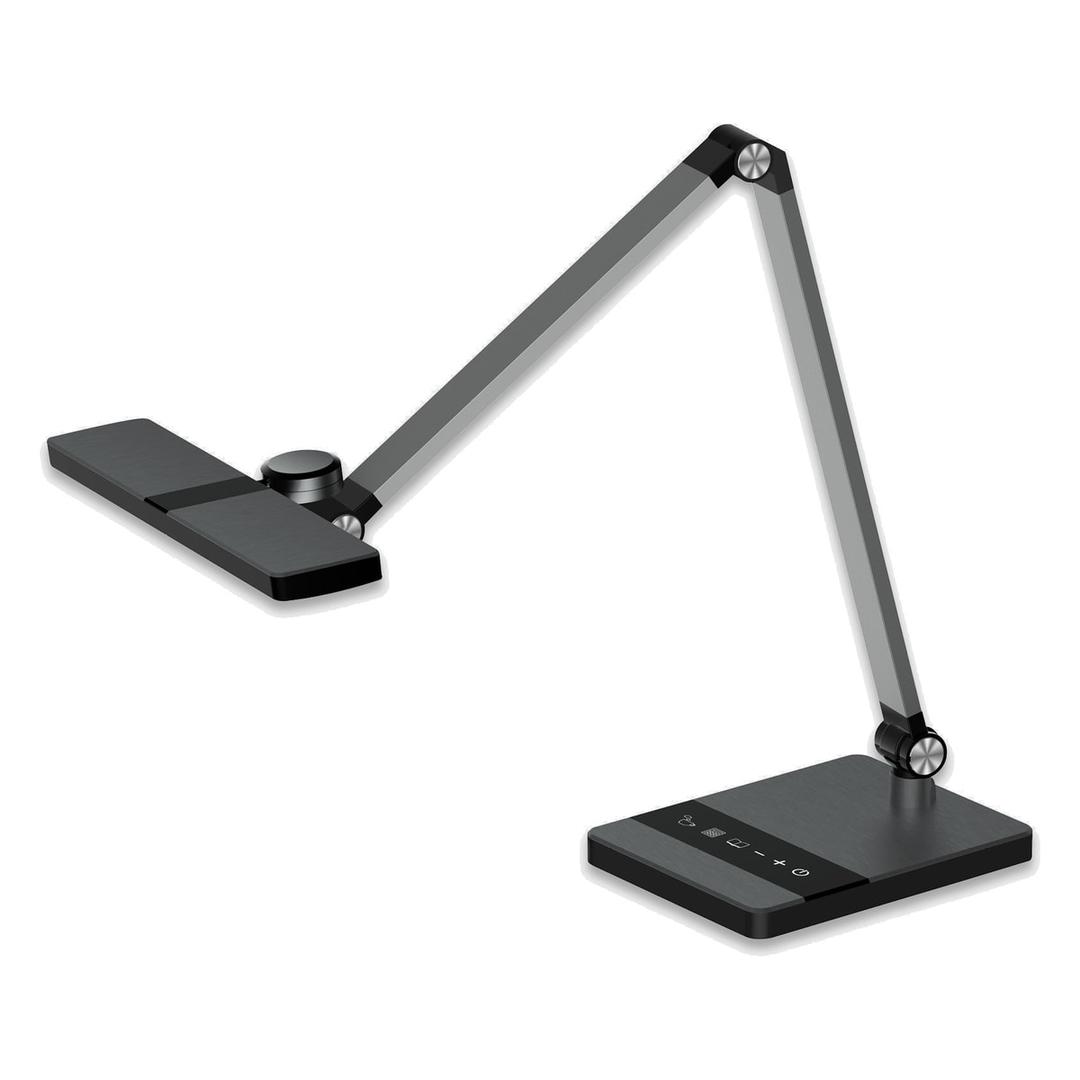 Lampe de bureau LED, double bras Nimbus noir HANSA - Lampe de bureau Hansa Nimbus noir, vue d'ensemble