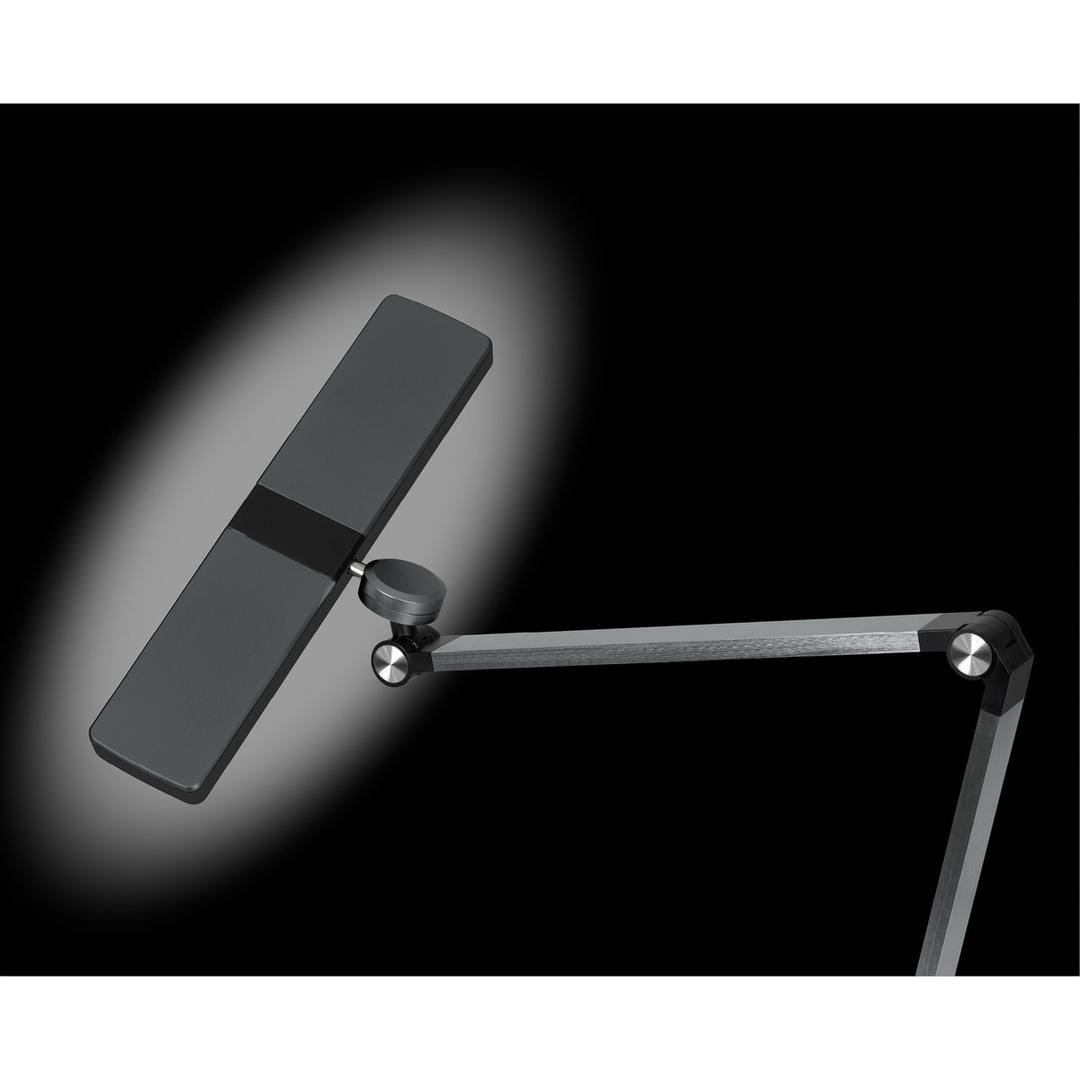Lampe de bureau LED, double bras Nimbus noir HANSA - Lampe de bureau Hansa Nimbus noir, tête éteinte