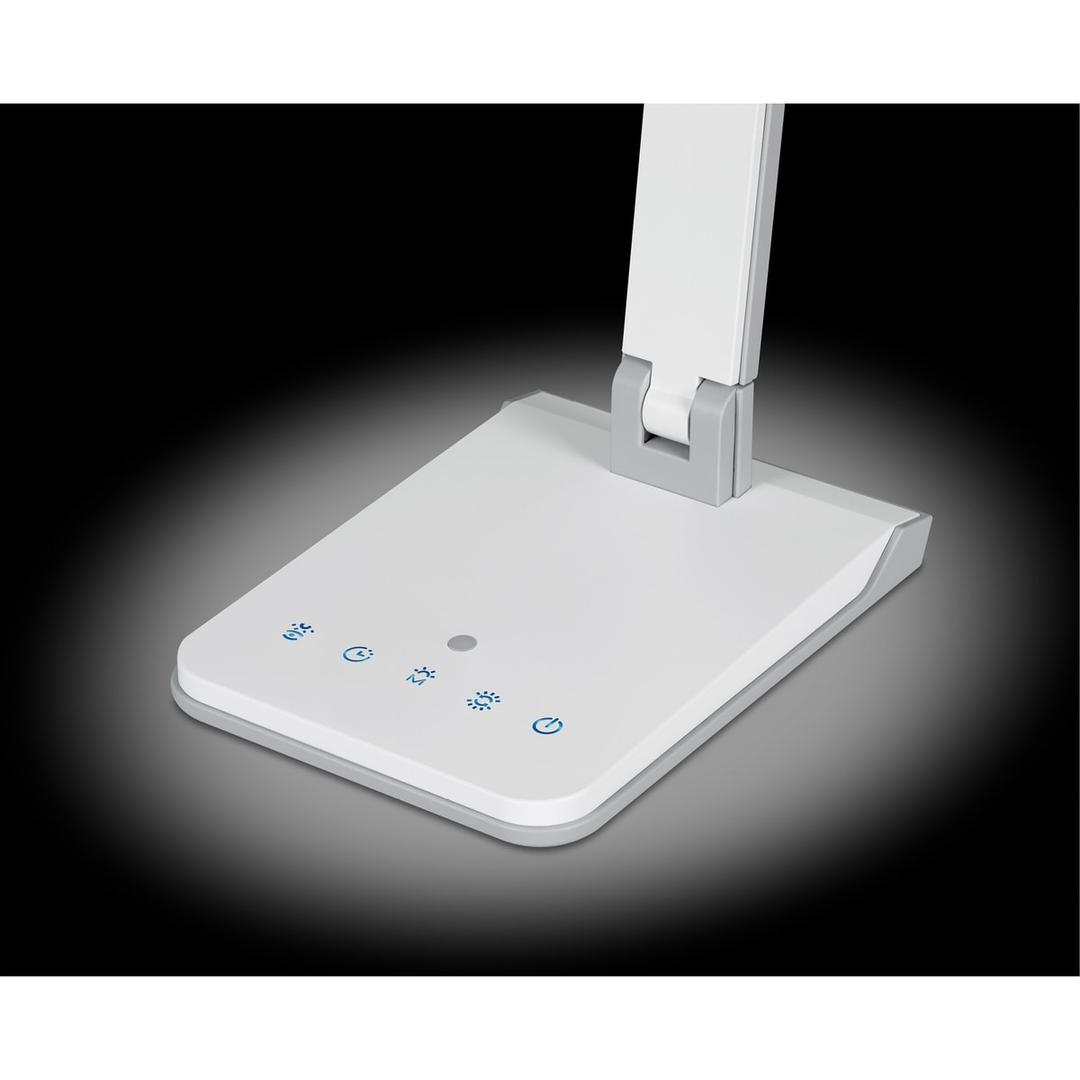 Lampe de bureau LED, capteur de luminosité Lumina blanc HANSA - Lampe de bureau Hansa Lumina blanc, pied et touches tactiles