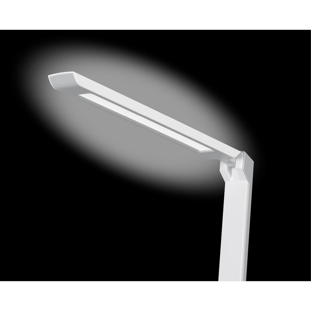 Lampe de bureau LED, capteur de luminosité Lumina blanc HANSA - Lampe de bureau Hansa Lumina blanc, tête allumée