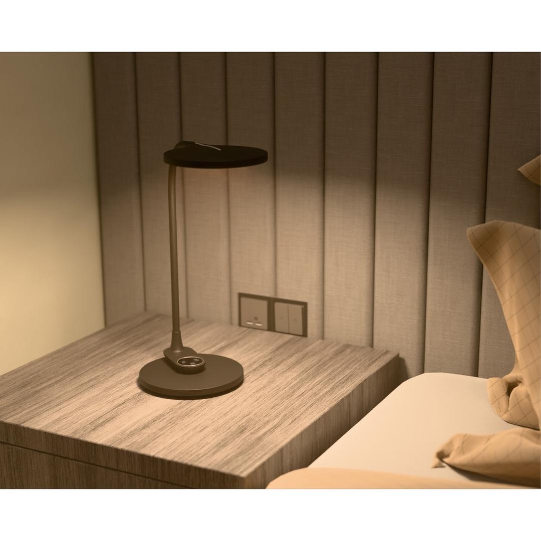 Lampe de bureau ou murale LED Horizon noir HANSA - Lampe de bureau Hansa Horizon noir, allumée en lumière chaude