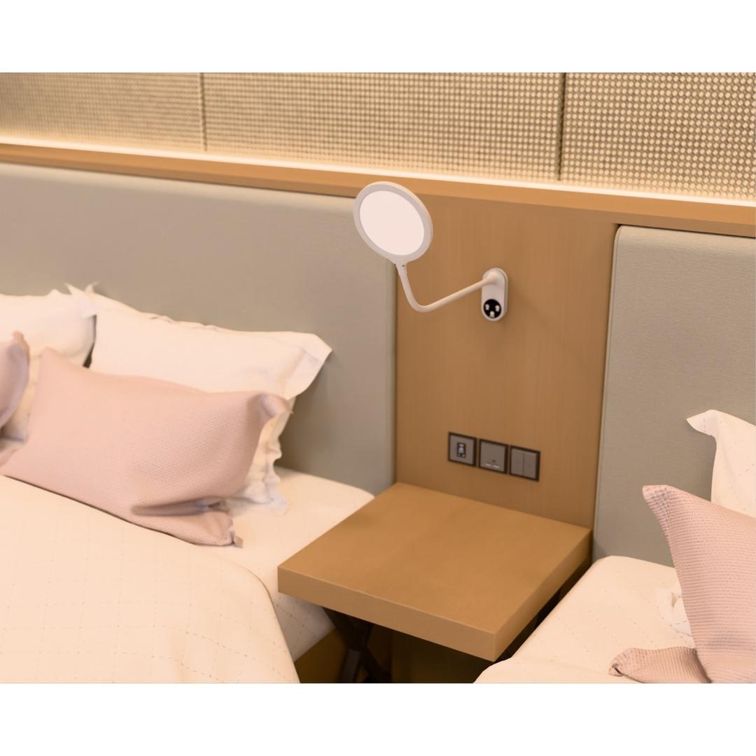 Lampe de bureau ou murale LED Horizon blanc HANSA - Lampe de bureau Hansa Horizon blanc, fixée au mur