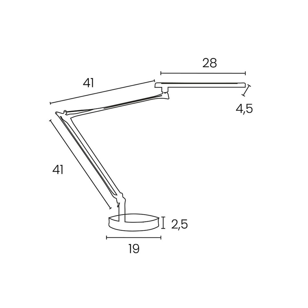 Lampe de bureau LED sur socle ou pince MAMBOLED UNILUX - Lampe de bureau LED sur socle ou pince UNILUX MAMBOLED gris métal, dimensions
