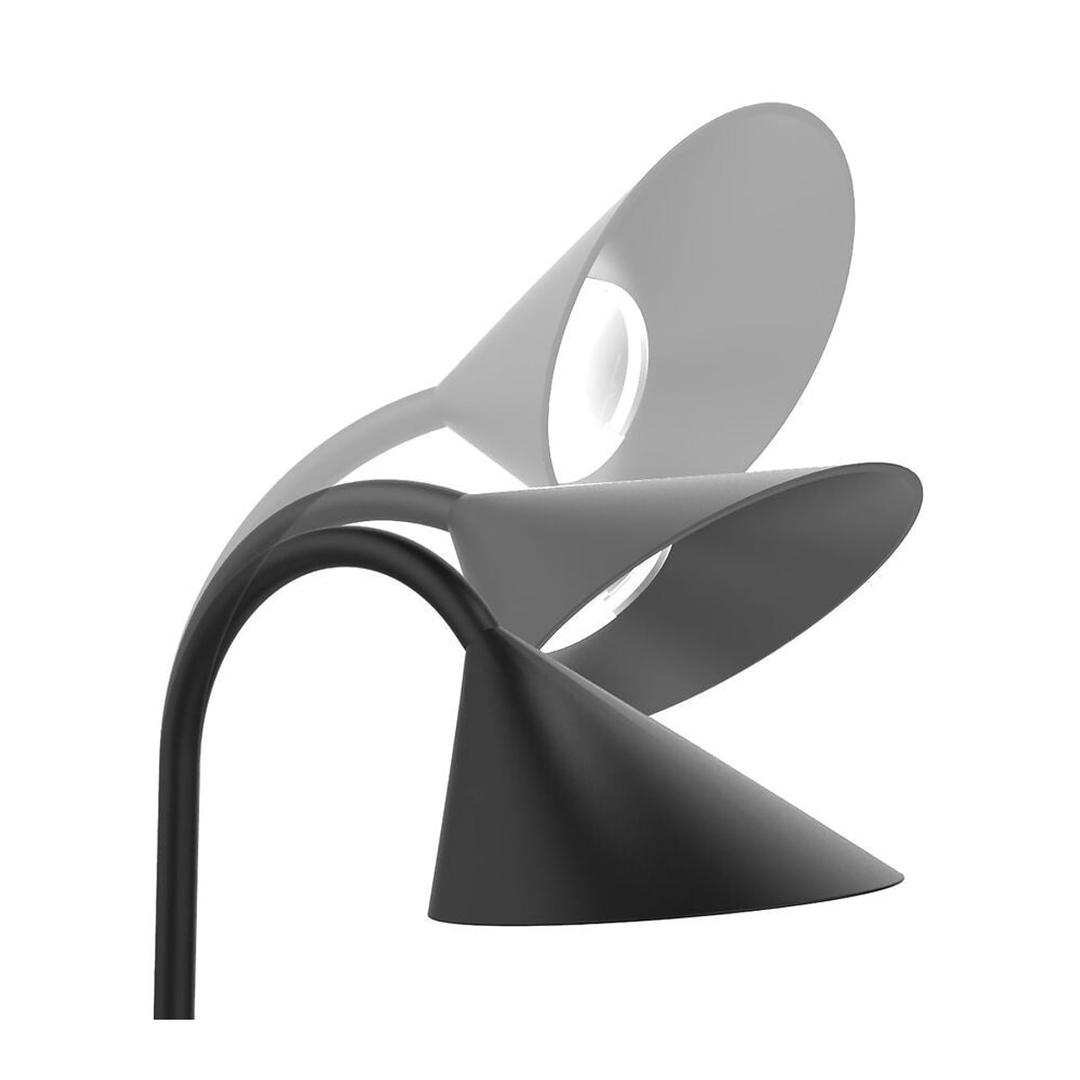 Lampe de bureau LED à bras flexible SOL UNILUX - Lampe de bureau LED à bras flexible UNILUX SOL noir, tête et bras flexible, détail