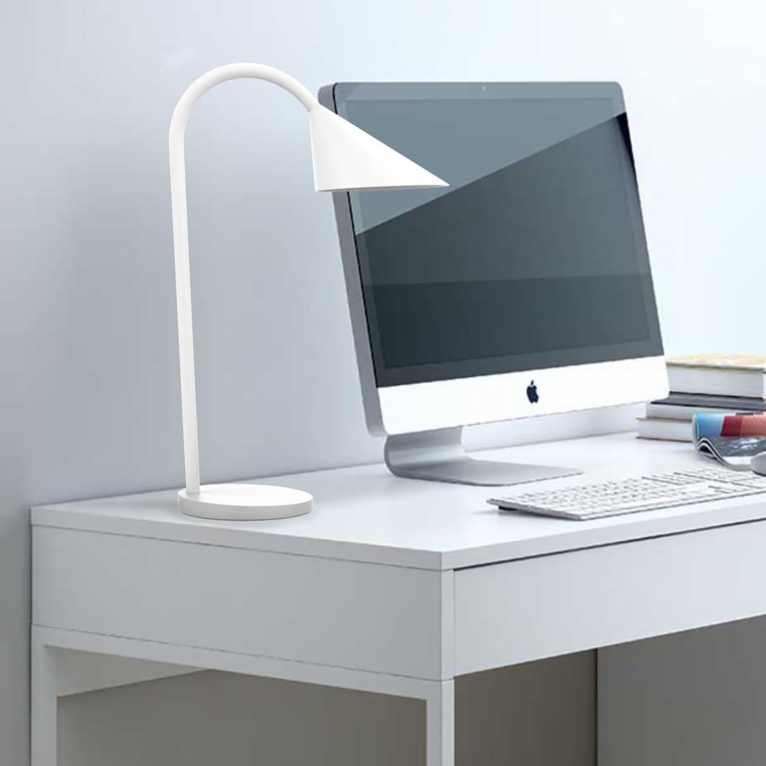 Lampe de bureau LED à bras flexible SOL UNILUX - Lampe de bureau LED à bras flexible UNILUX SOL blanc, en situation sur un bureau