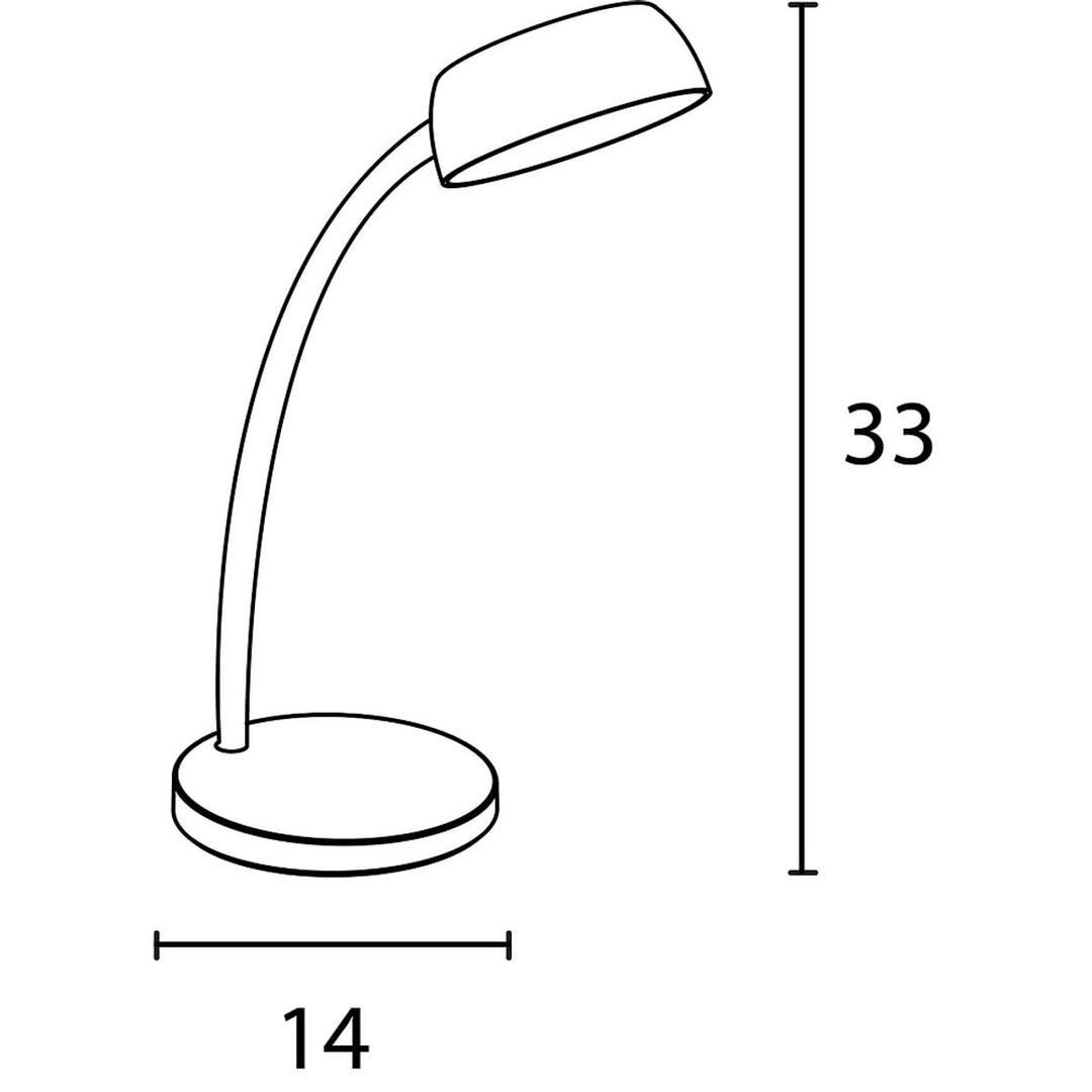 Lampe de bureau LED compacte, bras pivotant TAMY UNILUX - Lampe de bureau LED compacte UNILUX TAMY vert, dimensions