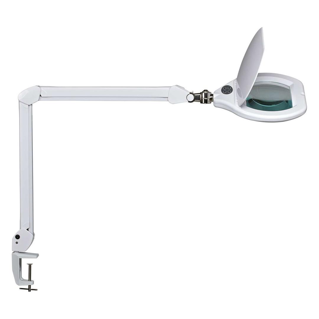 Lampe loupe LED dimmable à pince, lentille 234 cm² crystal blanc MAUL - Lampe loupe LED à pince MAULcrystal blanc, vue d'ensemble