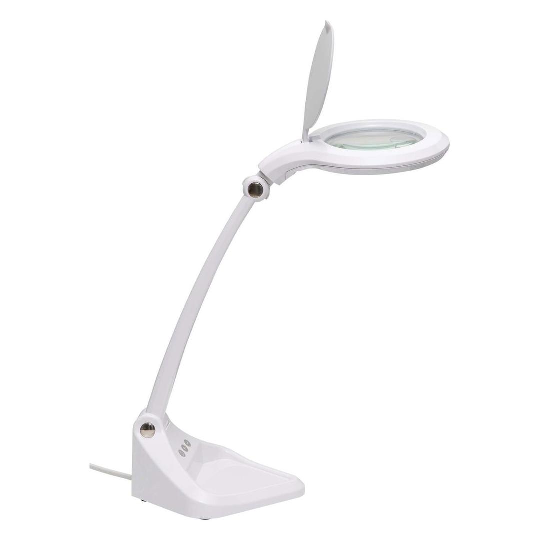 Lampe loupe LED dimmable, double lentille iris blanc MAUL - Lampe loupe LED dimmable MAULiris blanc, vue d'ensemble