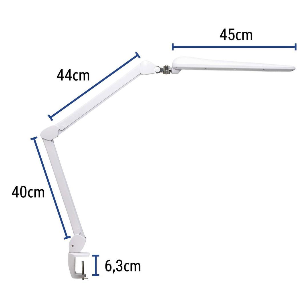 Lampe de travail LED dimmable à pince, 3060 lux craft blanc MAUL - Lampe de travail LED à pince MAULcraft blanc, dimensions
