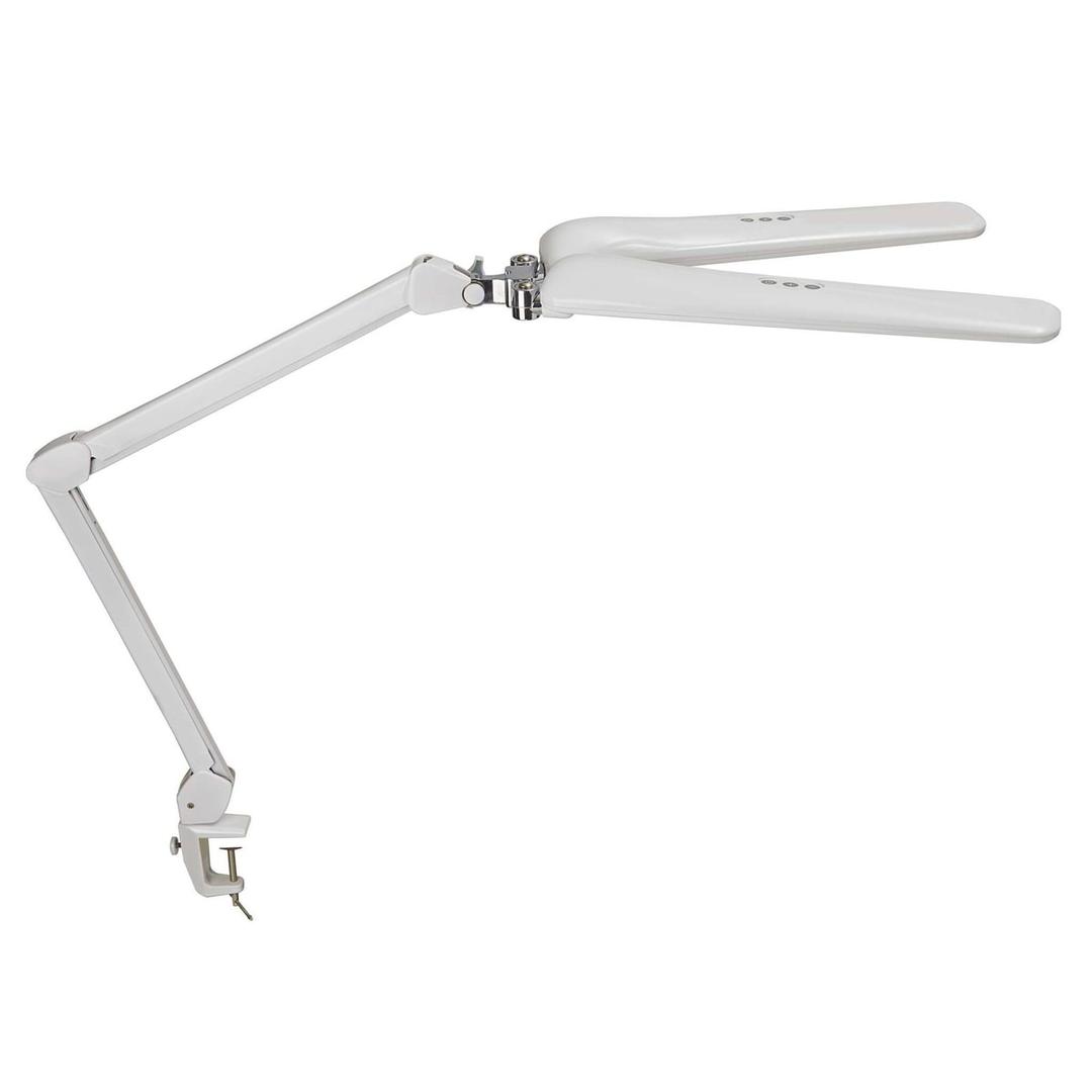 Lampe de travail LED dimmable à pince, deux têtes craft duo blanc MAUL - Lampe de travail LED à pince MAULcraft duo blanc, vue d'ensemble
