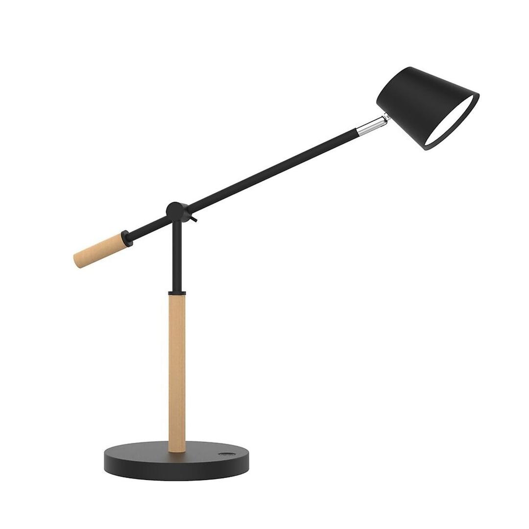 Lampe de bureau LED, port USB-C VICKY UNILUX - Lampe de bureau LED UNILUX VICKY noir et hêtre, vue d'ensemble