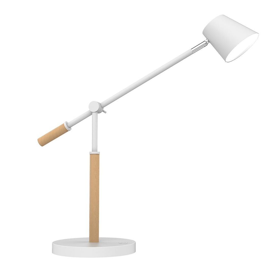 Lampe de bureau LED, port USB-C VICKY UNILUX - Lampe de bureau LED UNILUX VICKY blanc et hêtre, vue d'ensemble