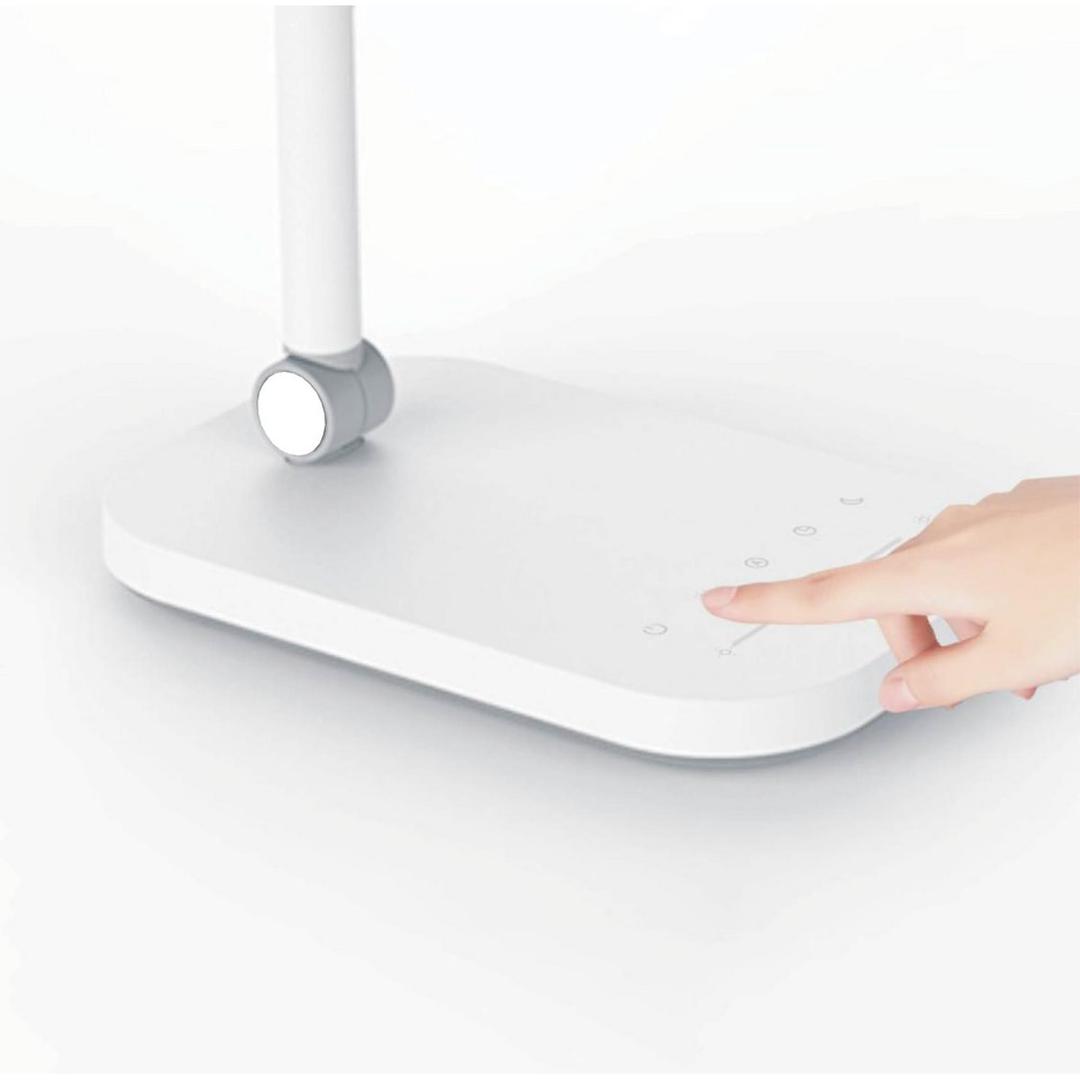 Lampe de bureau LED, capteur de luminosité PURELINE UNILUX - Lampe de bureau LED UNILUX PURELINE blanc, commande tactile sur la base, détail