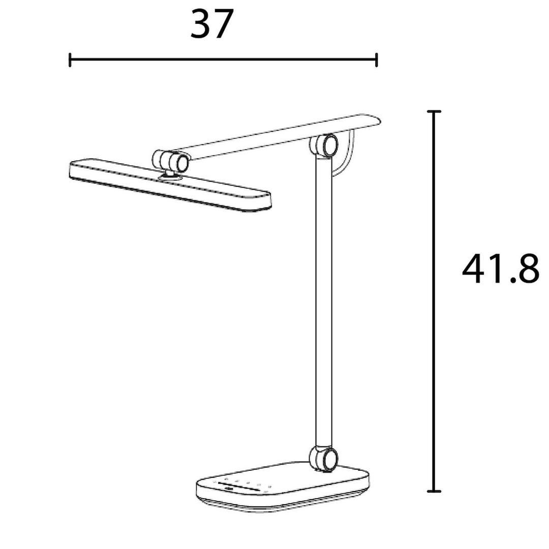 Lampe de bureau LED, capteur de luminosité PURELINE UNILUX - Lampe de bureau LED UNILUX PURELINE blanc, dimensions