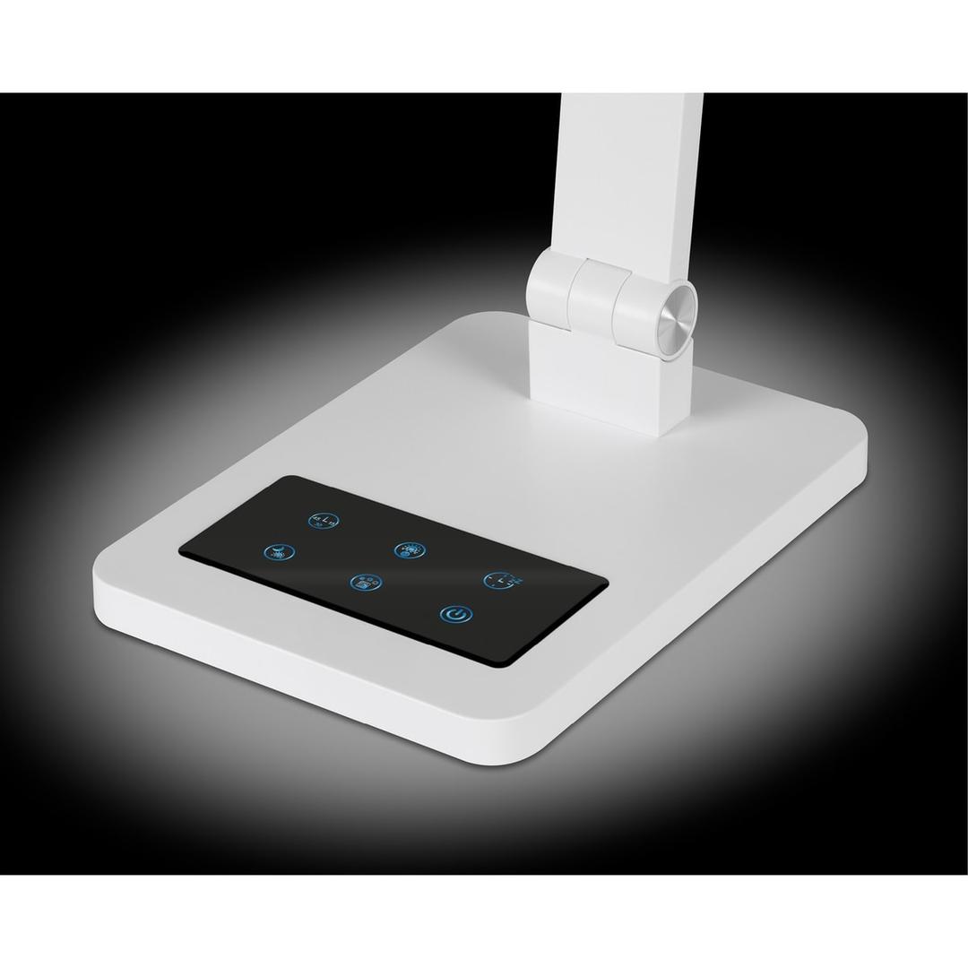 Lampe de bureau LED avec veilleuse Tide blanc HANSA - Lampe de bureau Hansa Tide blanc, pied et touches tactiles