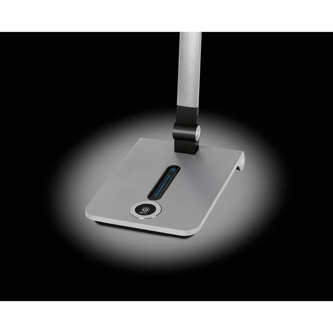 Lampe de bureau LED, grande portée Wave argent brossé HANSA - Lampe de bureau Hansa Wave argent brossé, pied et curseur lumineux