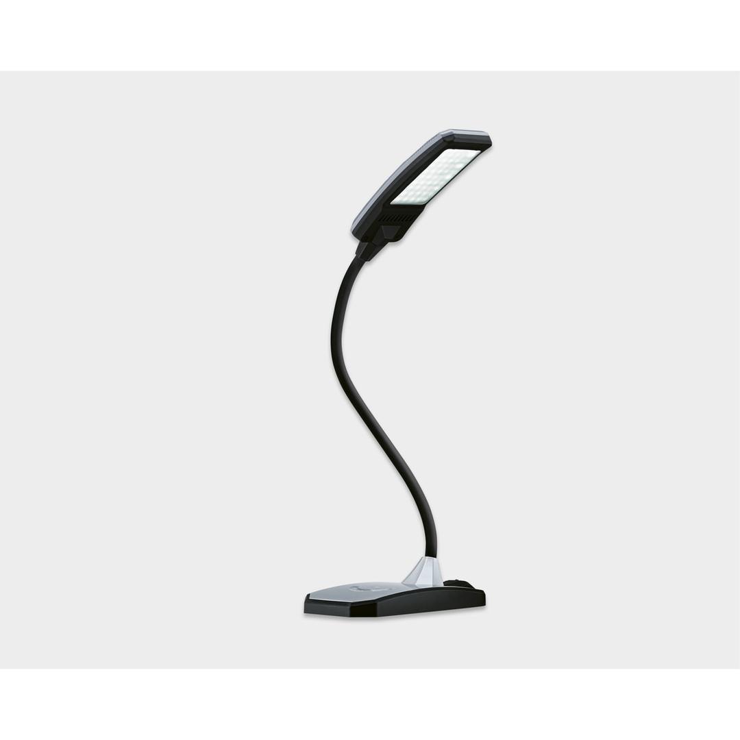 Lampe de bureau LED, col de cygne et port USB Twist noir HANSA - Lampe de bureau Hansa Twist noir, col de cygne