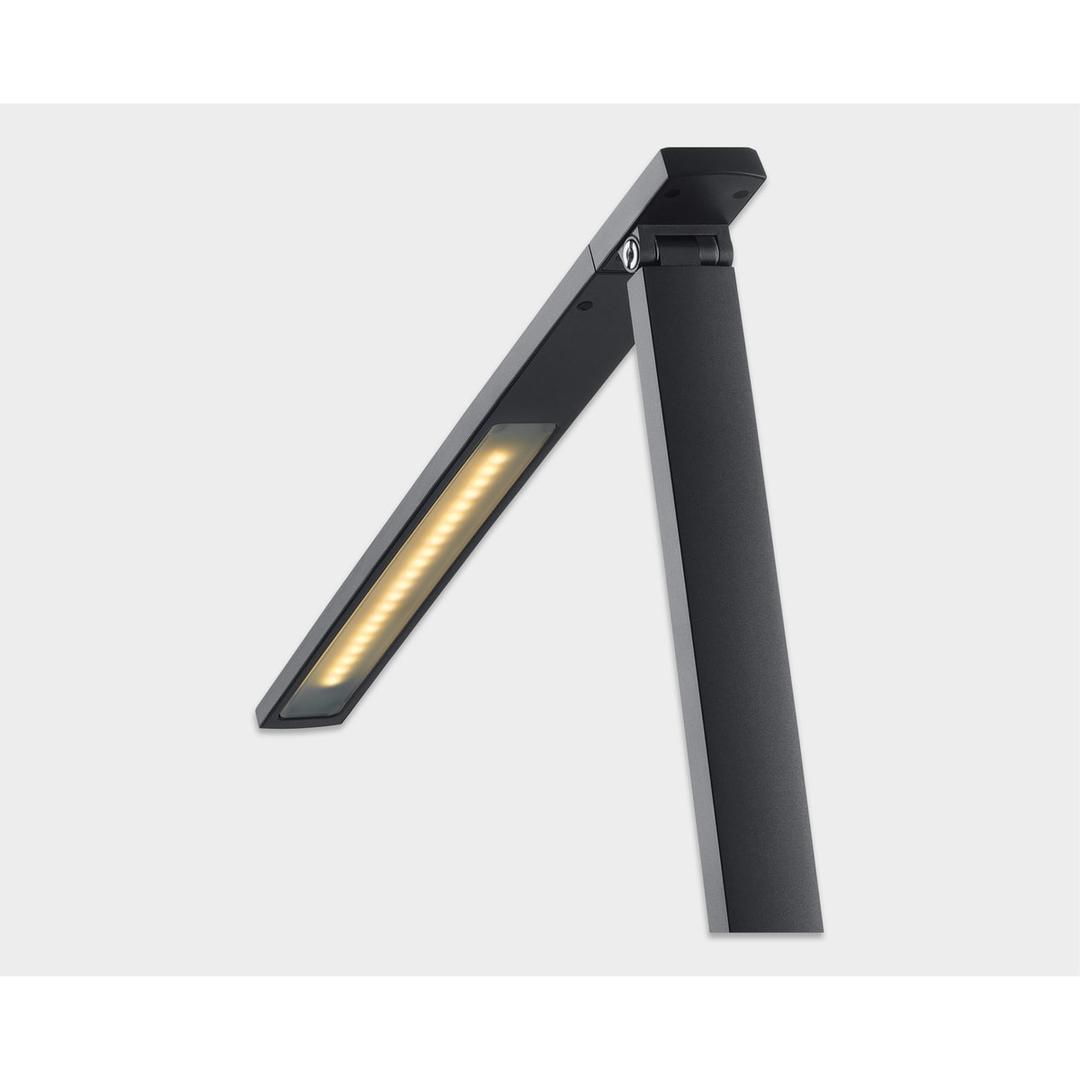 Lampe de bureau LED, 4 teintes et port USB Vario Plus anthracite HANSA - Lampe de bureau Hansa Vario Plus anthracite, tête allumée en lumière chaude