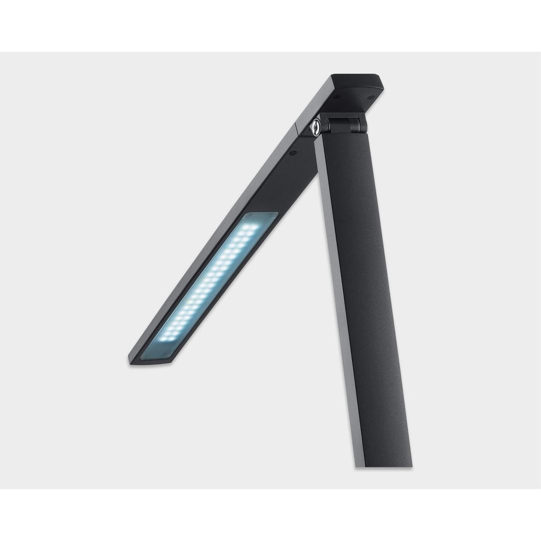 Lampe de bureau LED, 4 teintes et port USB Vario Plus anthracite HANSA - Lampe de bureau Hansa Vario Plus anthracite, tête allumée en lumière froide