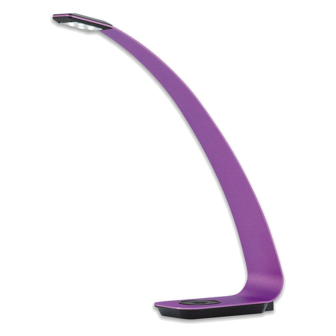 Lampe de lecture LED, forme courbe Scala violet HANSA - Lampe de bureau Hansa Scala violet, vue d'ensemble